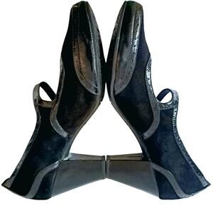 Clarks Artisan Mary Jane Pumps NWOT Sz 10 Black Suede/Glossy Patent Leather
